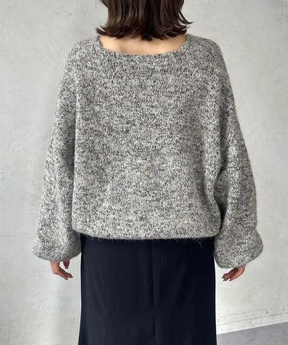 V領混色短款針織衫