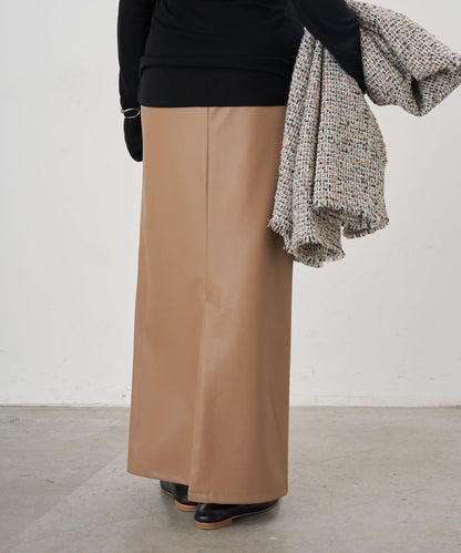 皮革長款半身裙