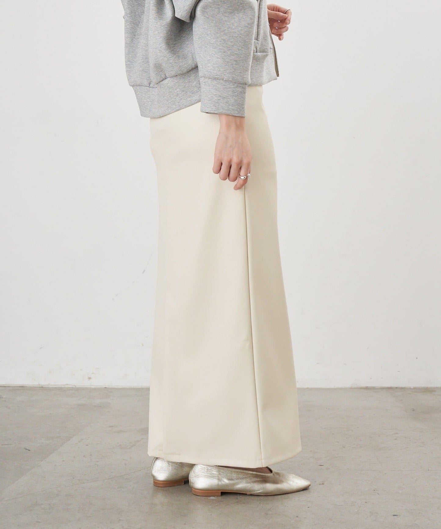 皮革長款半身裙