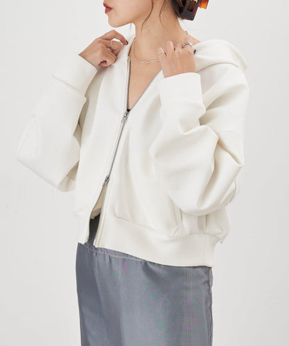 雙拉鍊連帽衛衣