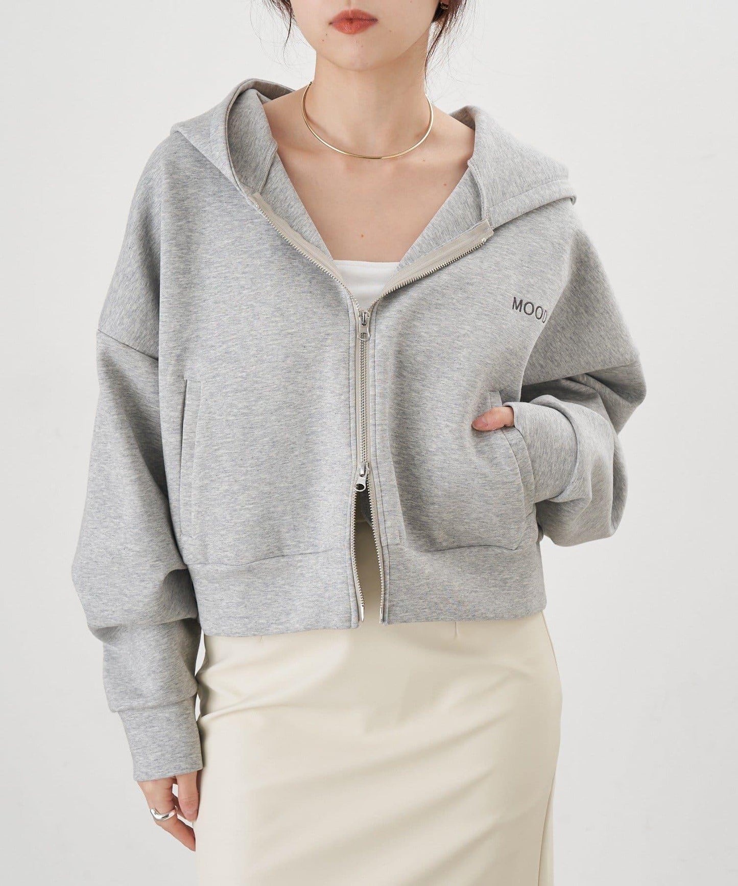 雙拉鍊連帽衛衣