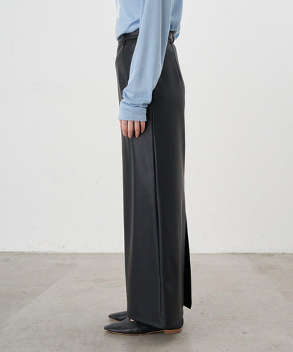 皮革長款半身裙