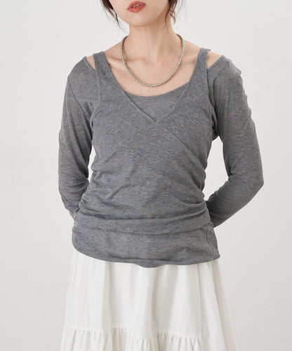 吊帶背心疊穿長袖T恤