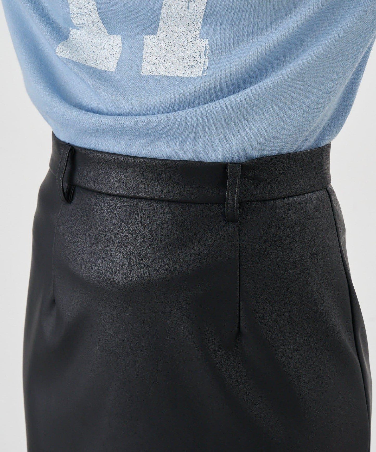 皮革長款半身裙