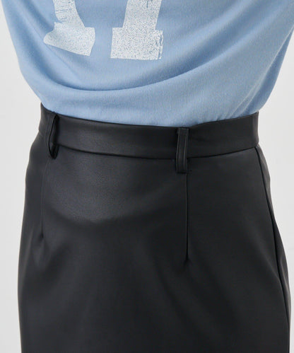 皮革長款半身裙