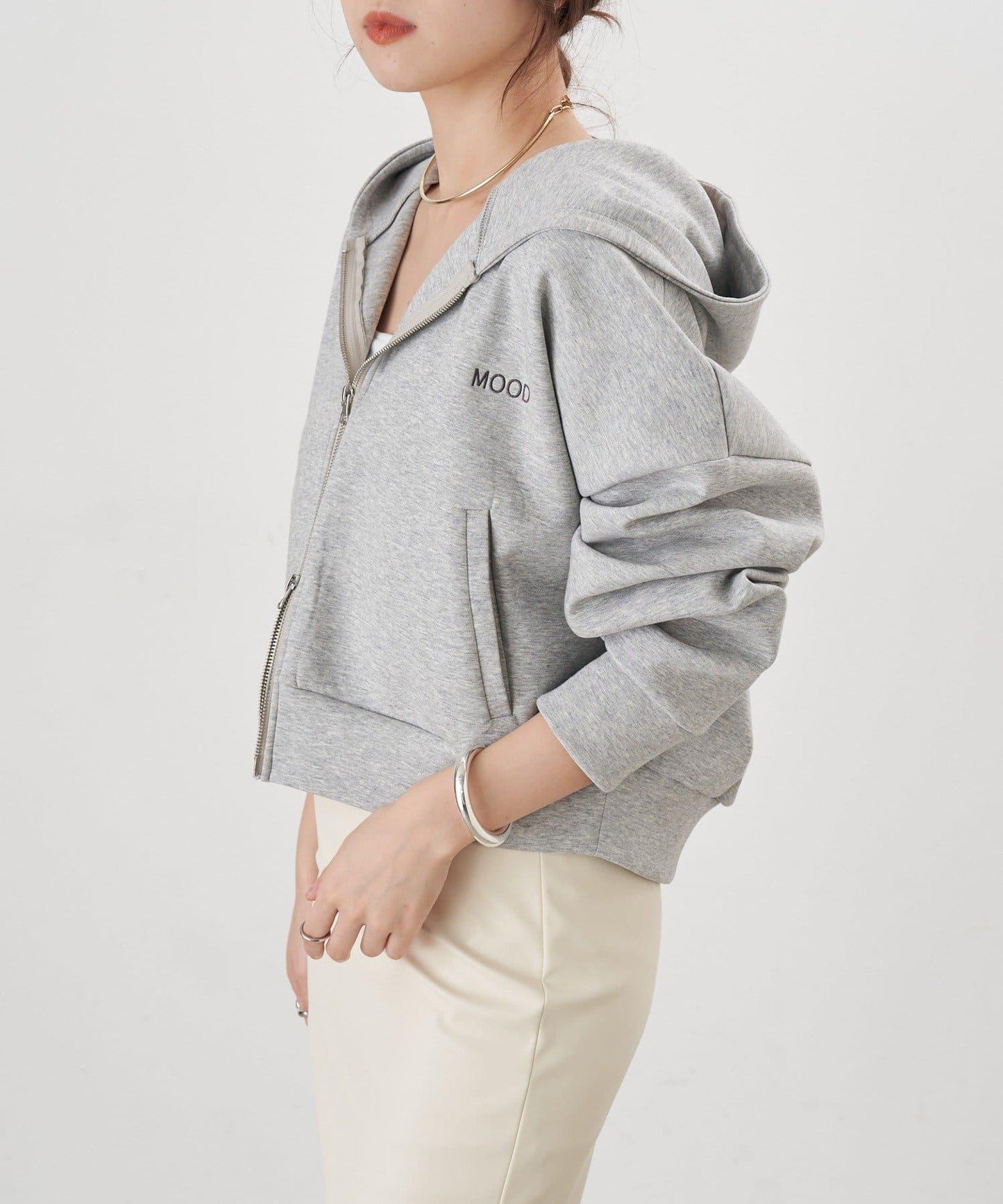 雙拉鍊連帽衛衣