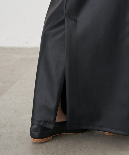 皮革長款半身裙