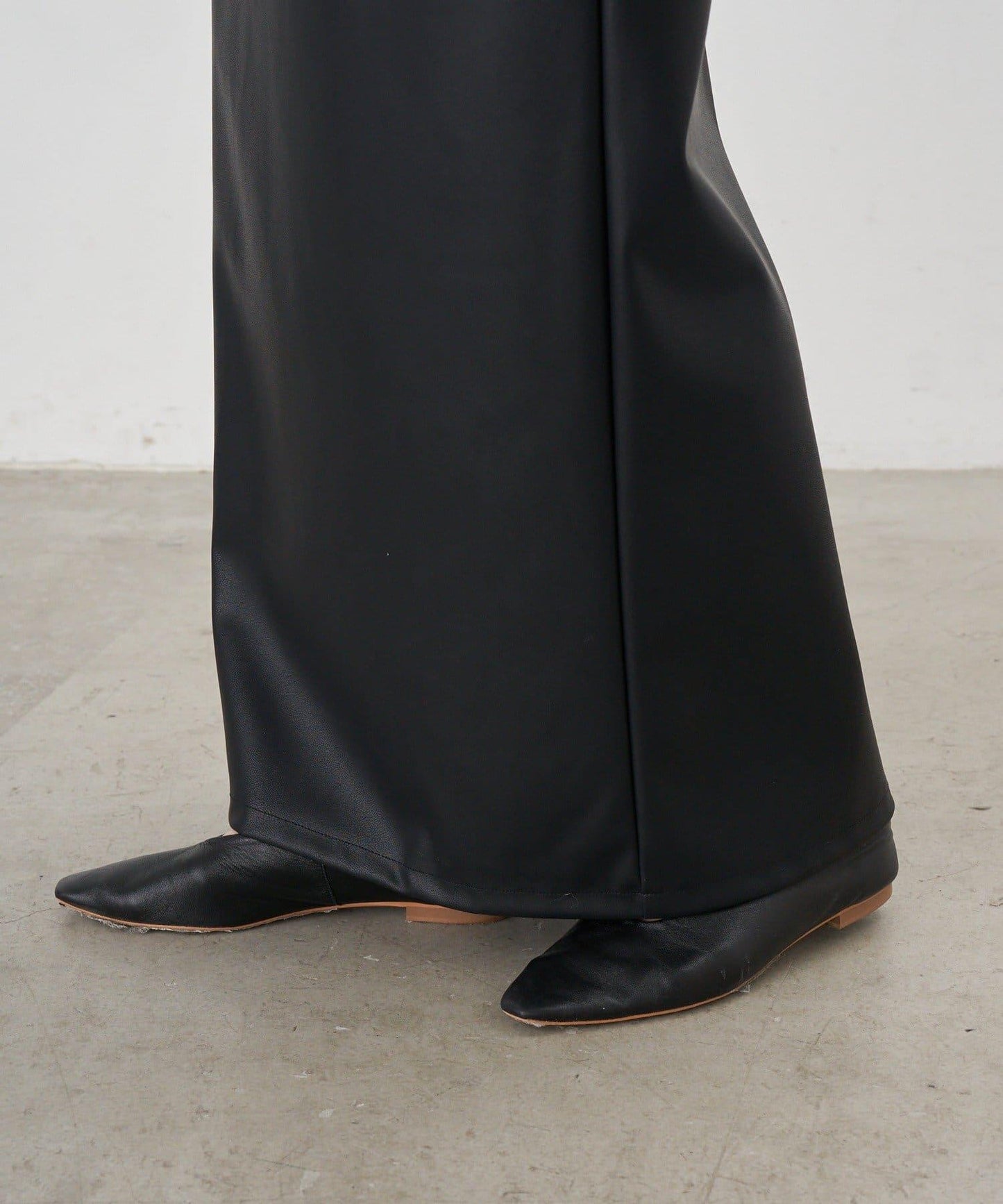 皮革長款半身裙