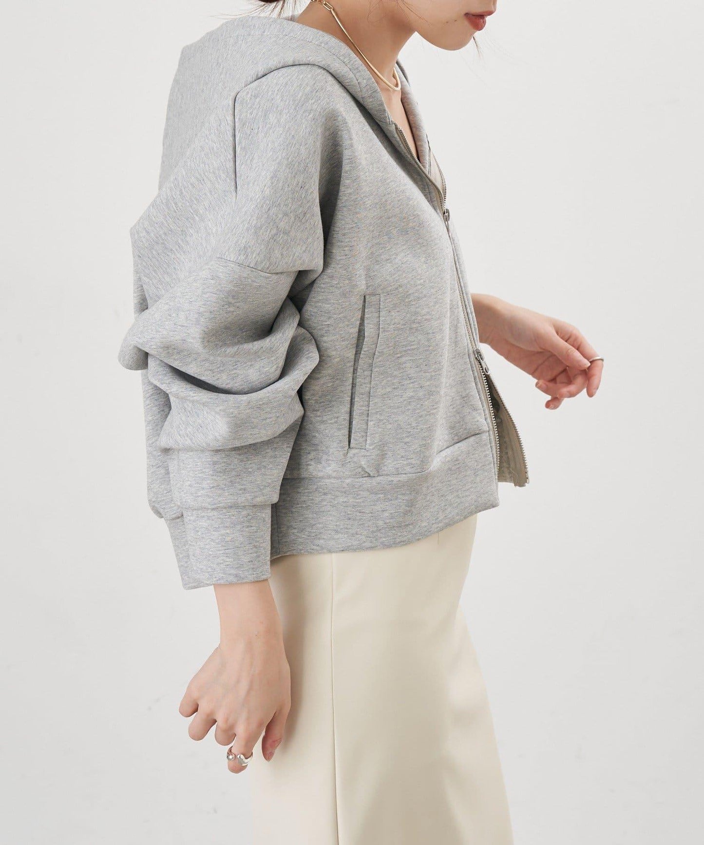 雙拉鍊連帽衛衣