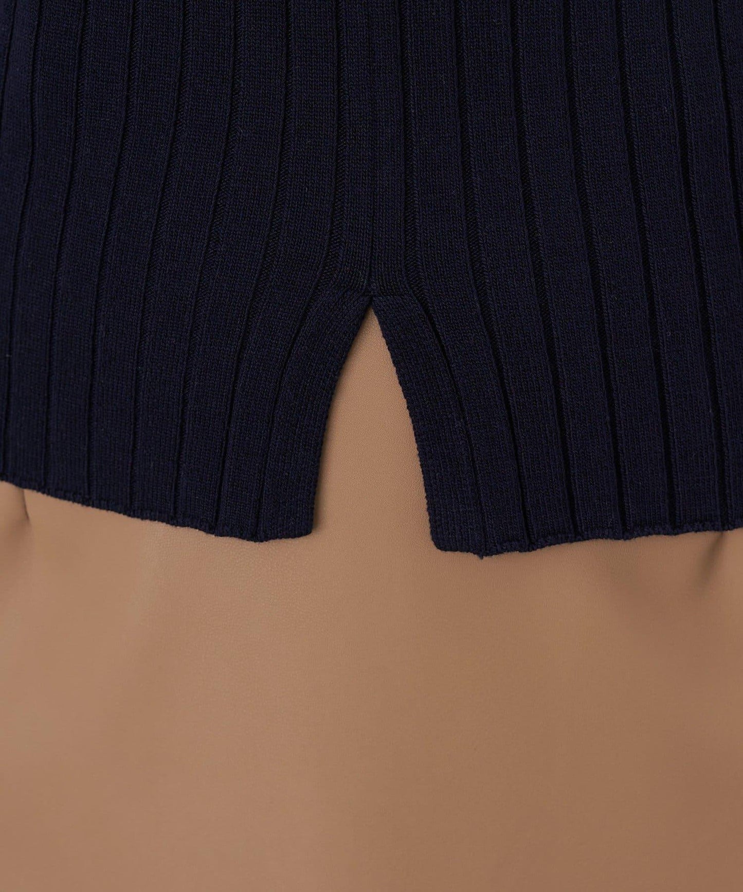 半拉鍊羅紋針織衫