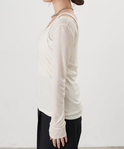 吊帶背心疊穿長袖T恤