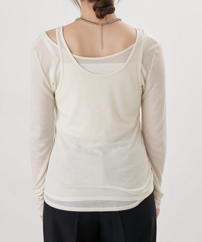 吊帶背心疊穿長袖T恤