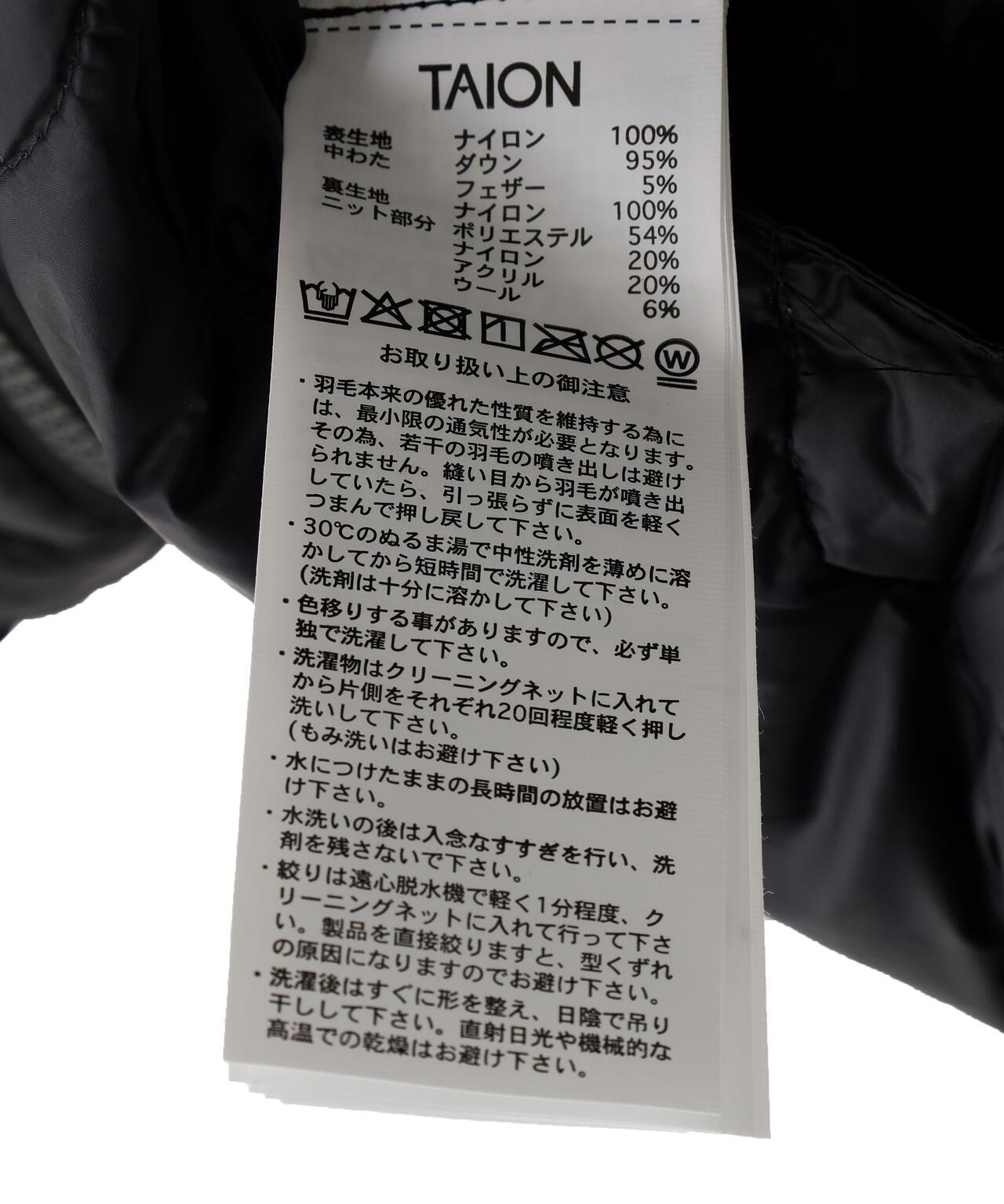 TAION MILITARY高領針織拼接羽絨夾克軟殼女款