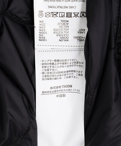 TAION MILITARY高領針織拼接羽絨夾克軟殼女款