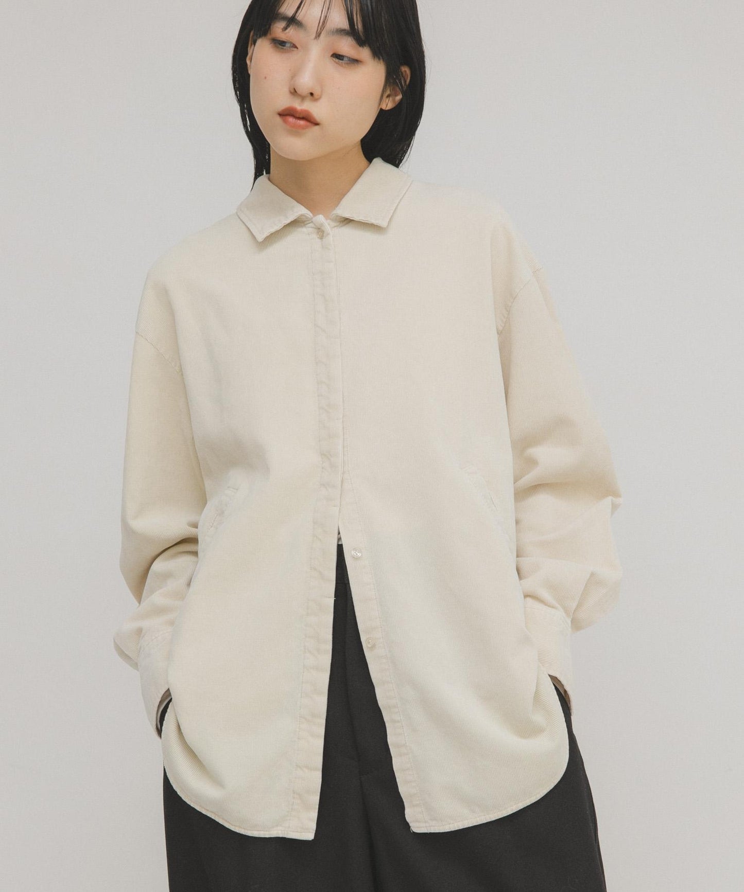 燈芯絨紐扣領襯衫