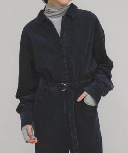 燈芯絨紐扣領襯衫