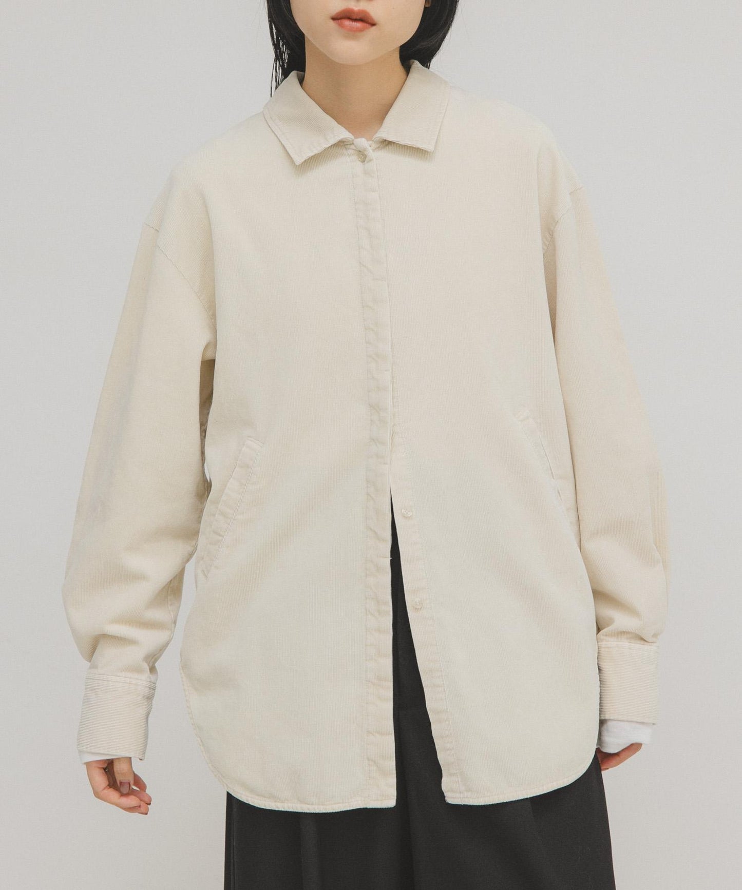 燈芯絨紐扣領襯衫