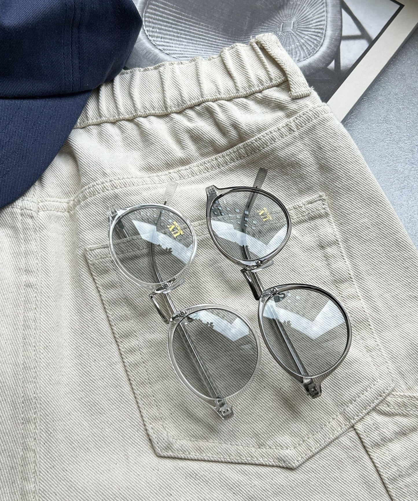 波士頓款透明鏡框太陽鏡