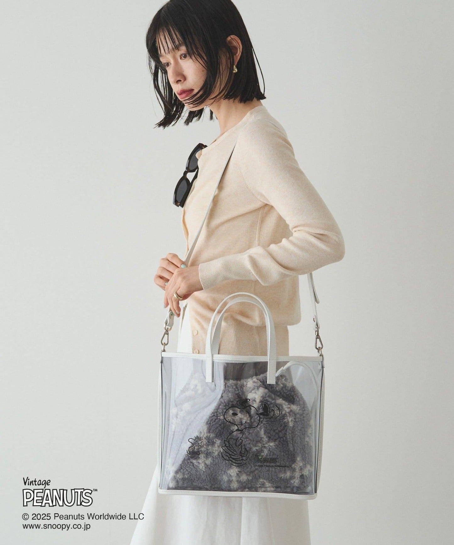 【《PEANUTS》×russet聯名第三彈】透明托特包×束口袋套裝包
