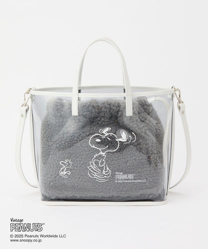 【《PEANUTS》×russet聯名第三彈】透明托特包×束口袋套裝包