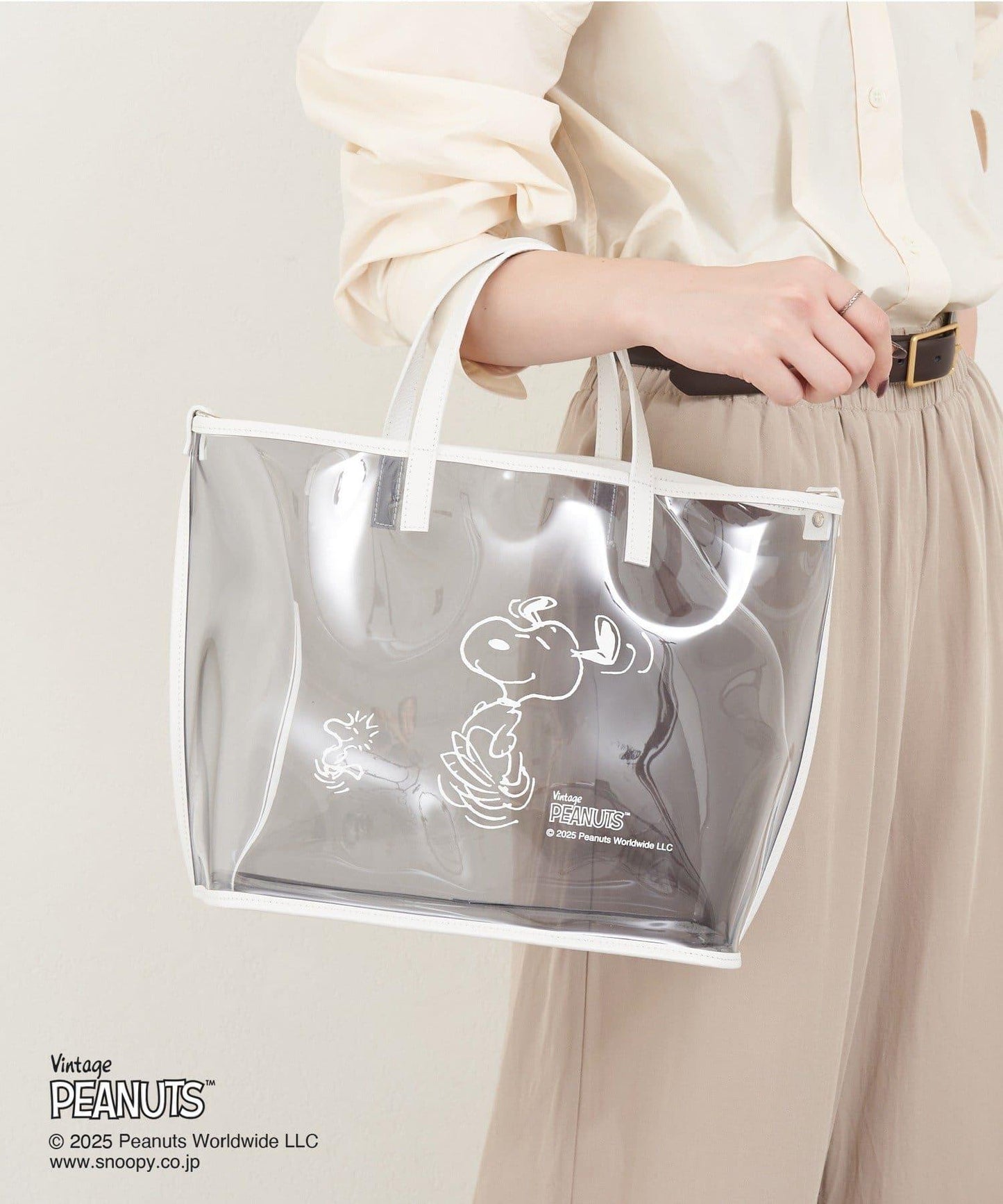 【《PEANUTS》×russet聯名第三彈】透明托特包×束口袋套裝包