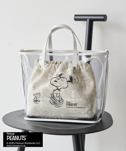 【《PEANUTS》×russet聯名第三彈】透明托特包×束口袋套裝包
