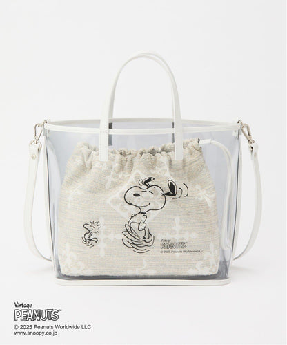 【《PEANUTS》×russet聯名第三彈】透明托特包×束口袋套裝包