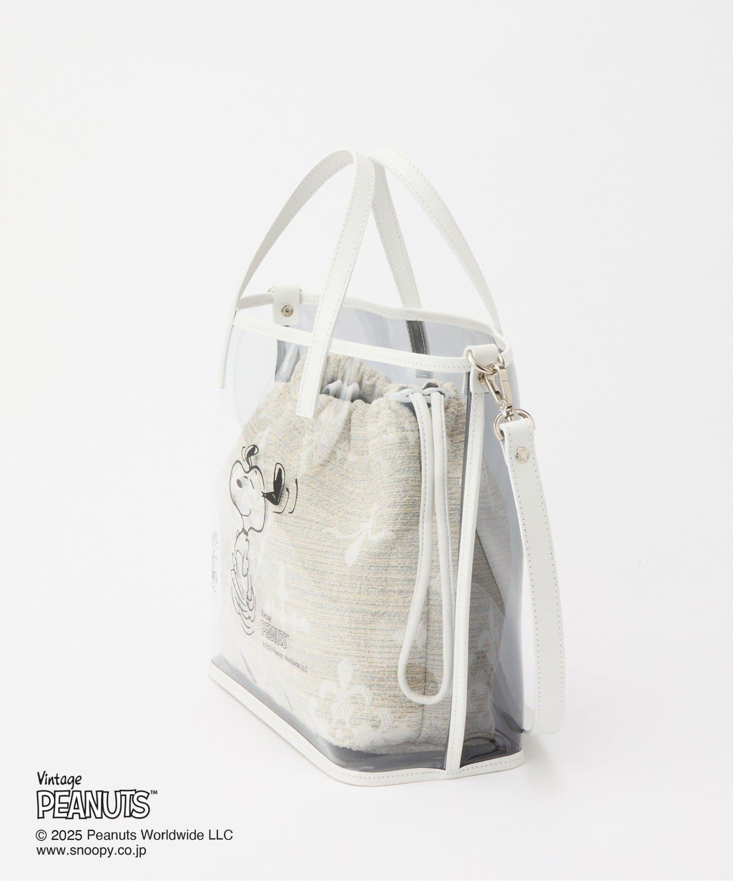 【《PEANUTS》×russet聯名第三彈】透明托特包×束口袋套裝包