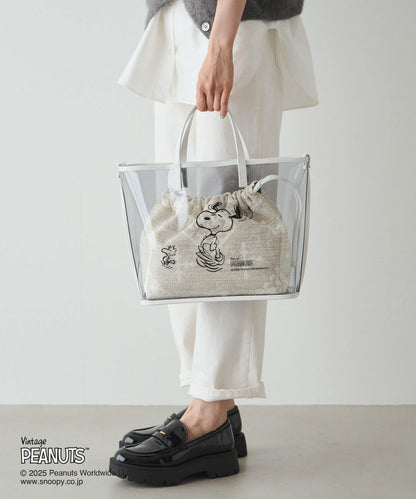 【《PEANUTS》×russet聯名第三彈】透明托特包×束口袋套裝包