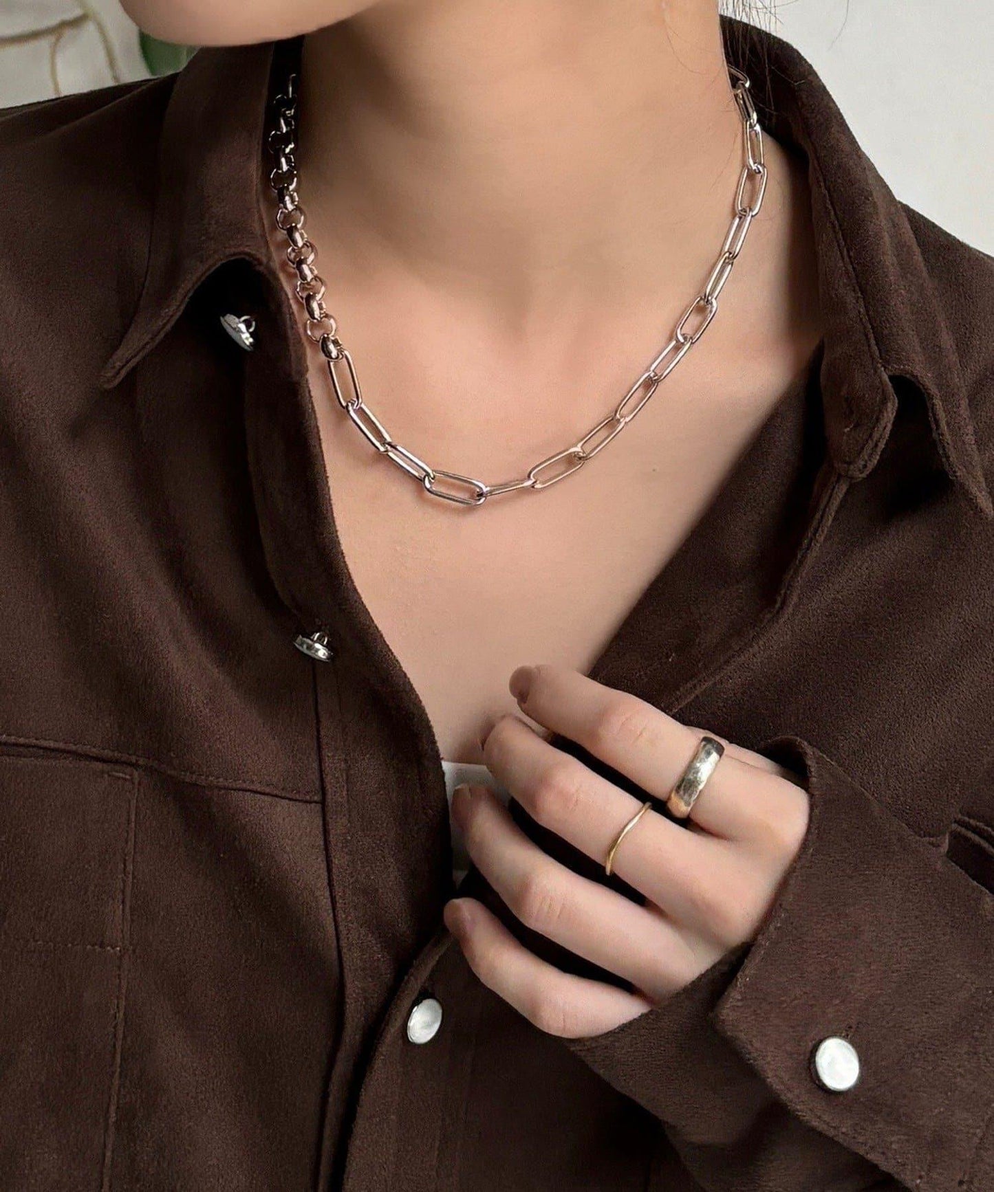 混合鏈條長款項鍊