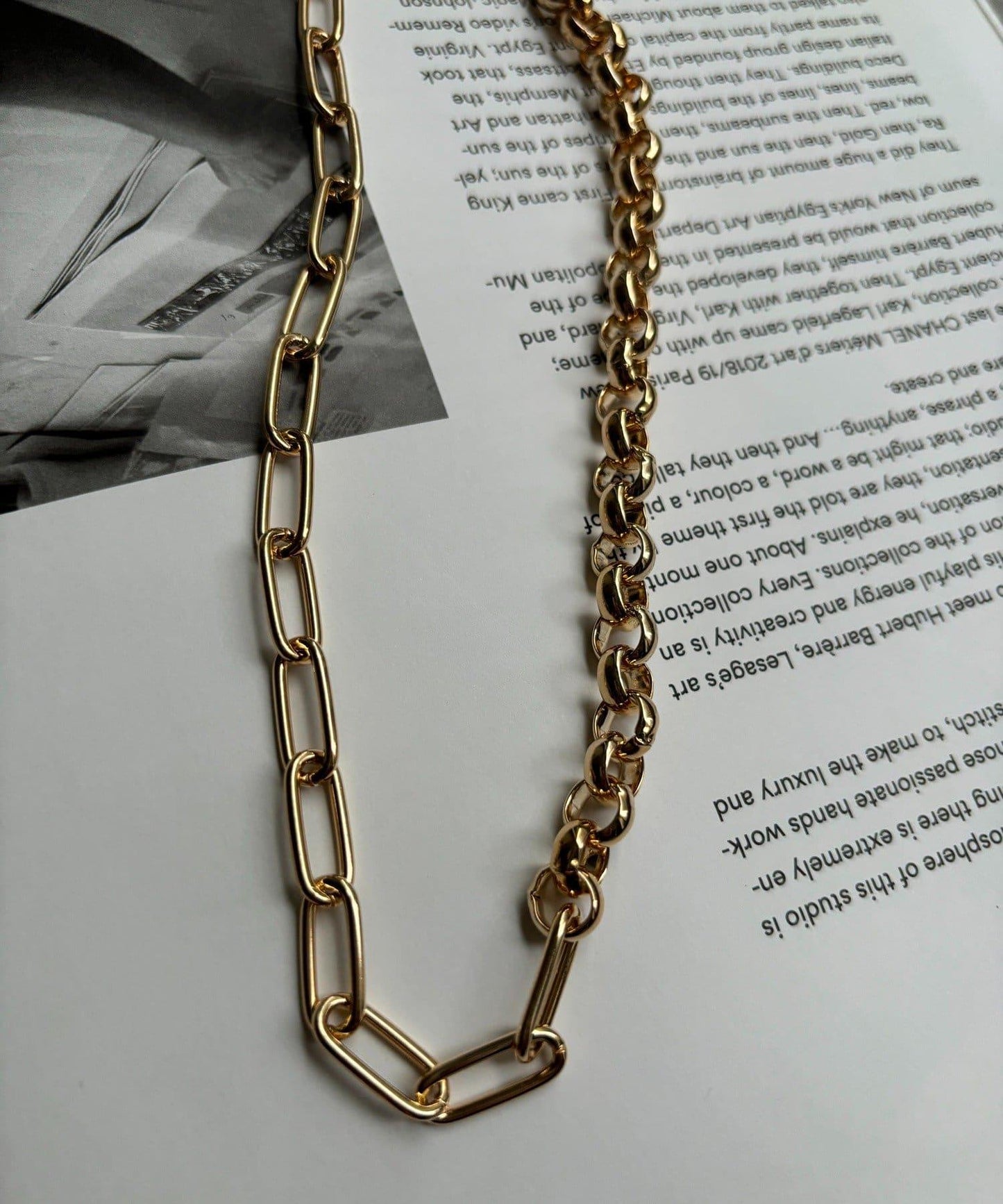 混合鏈條長款項鍊