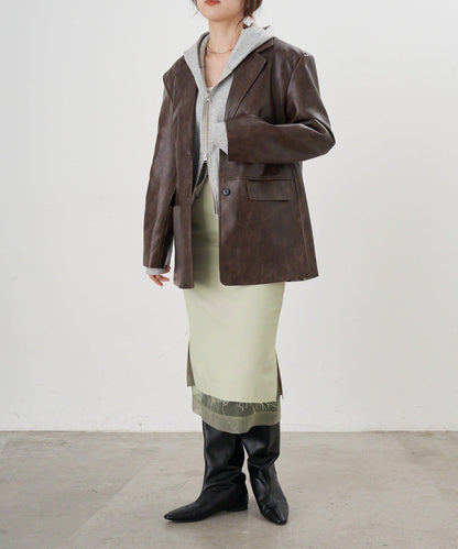 【26SS】皮革西裝外套