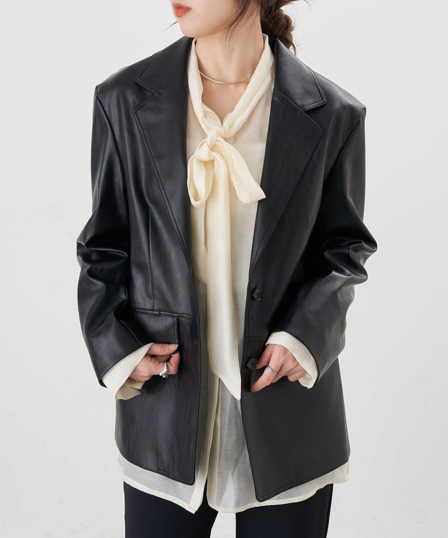 【26SS】皮革西裝外套