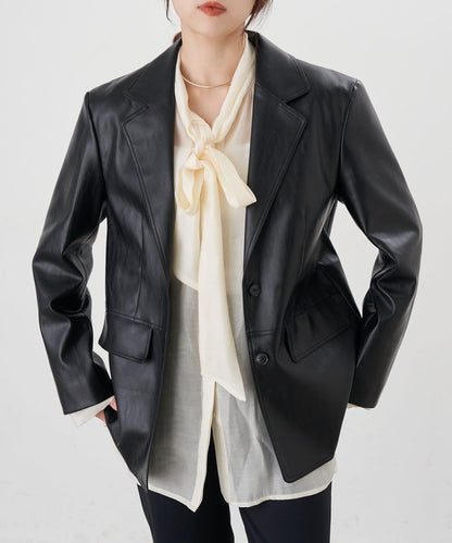 【26SS】皮革西裝外套
