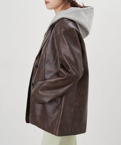 【26SS】皮革西裝外套