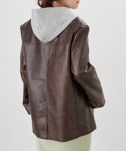 【26SS】皮革西裝外套