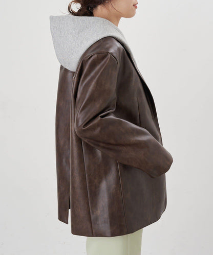 【26SS】皮革西裝外套