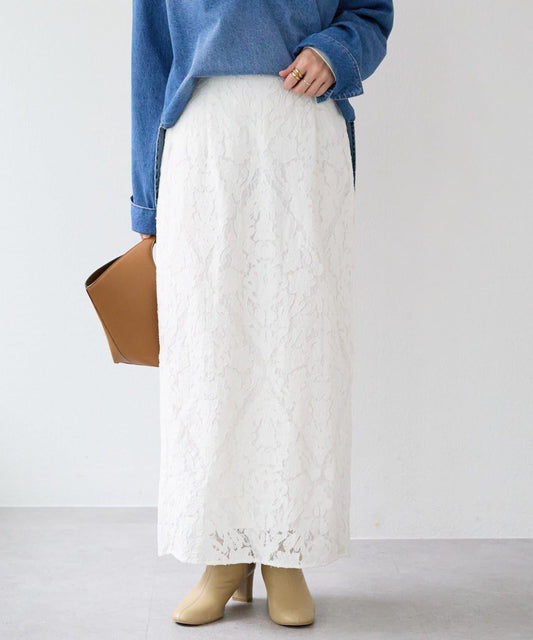 【à Nice (ア ・ニース)】工藝蕾絲半身裙