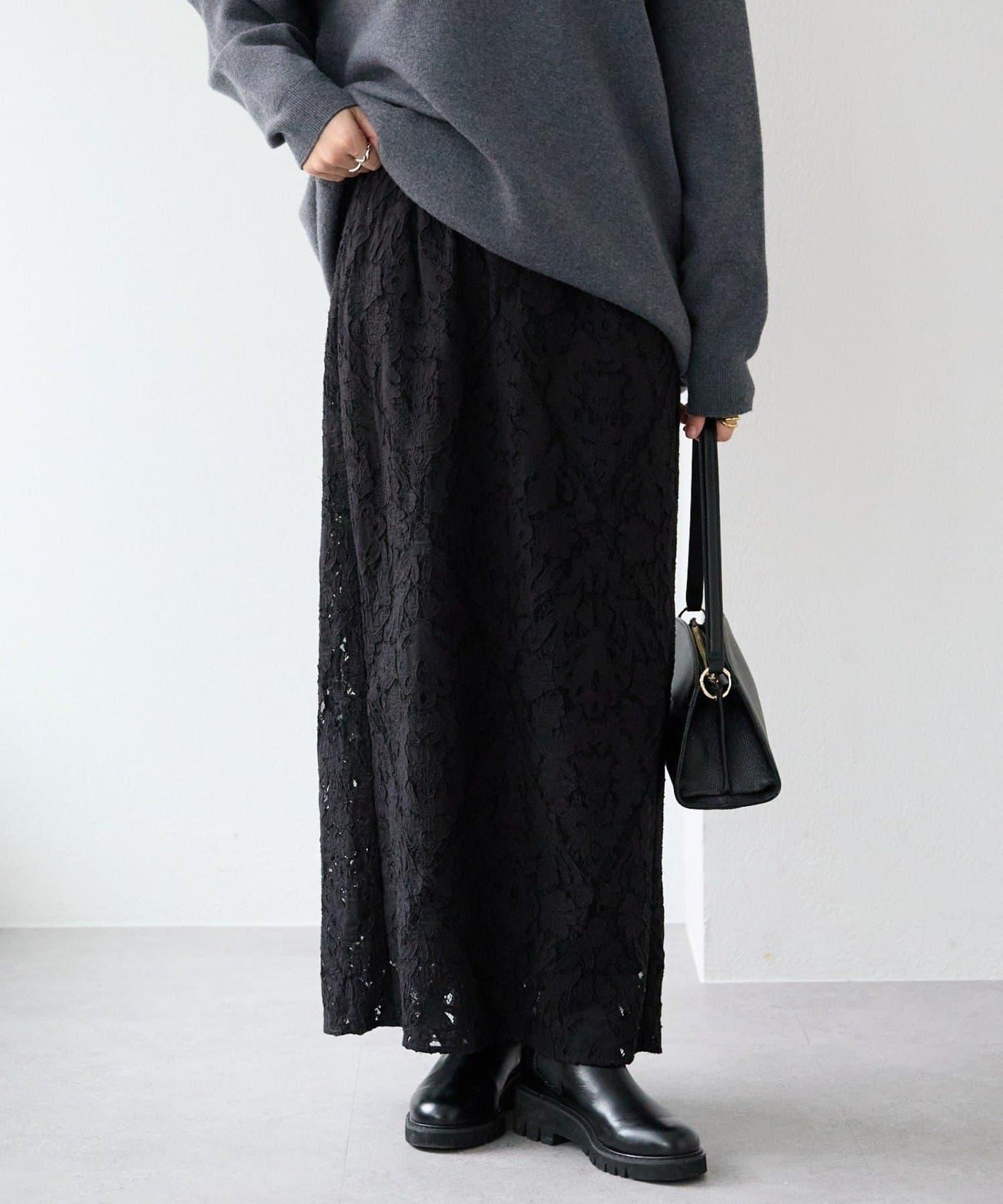 【à Nice (ア ・ニース)】工藝蕾絲半身裙