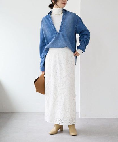 【à Nice (ア ・ニース)】工藝蕾絲半身裙