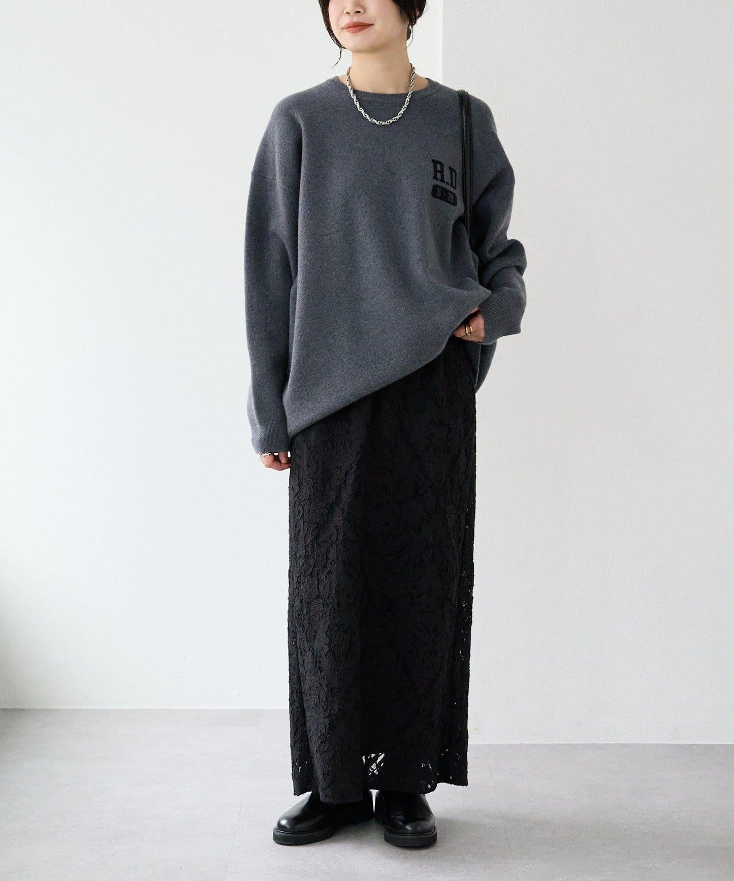 【à Nice (ア ・ニース)】工藝蕾絲半身裙