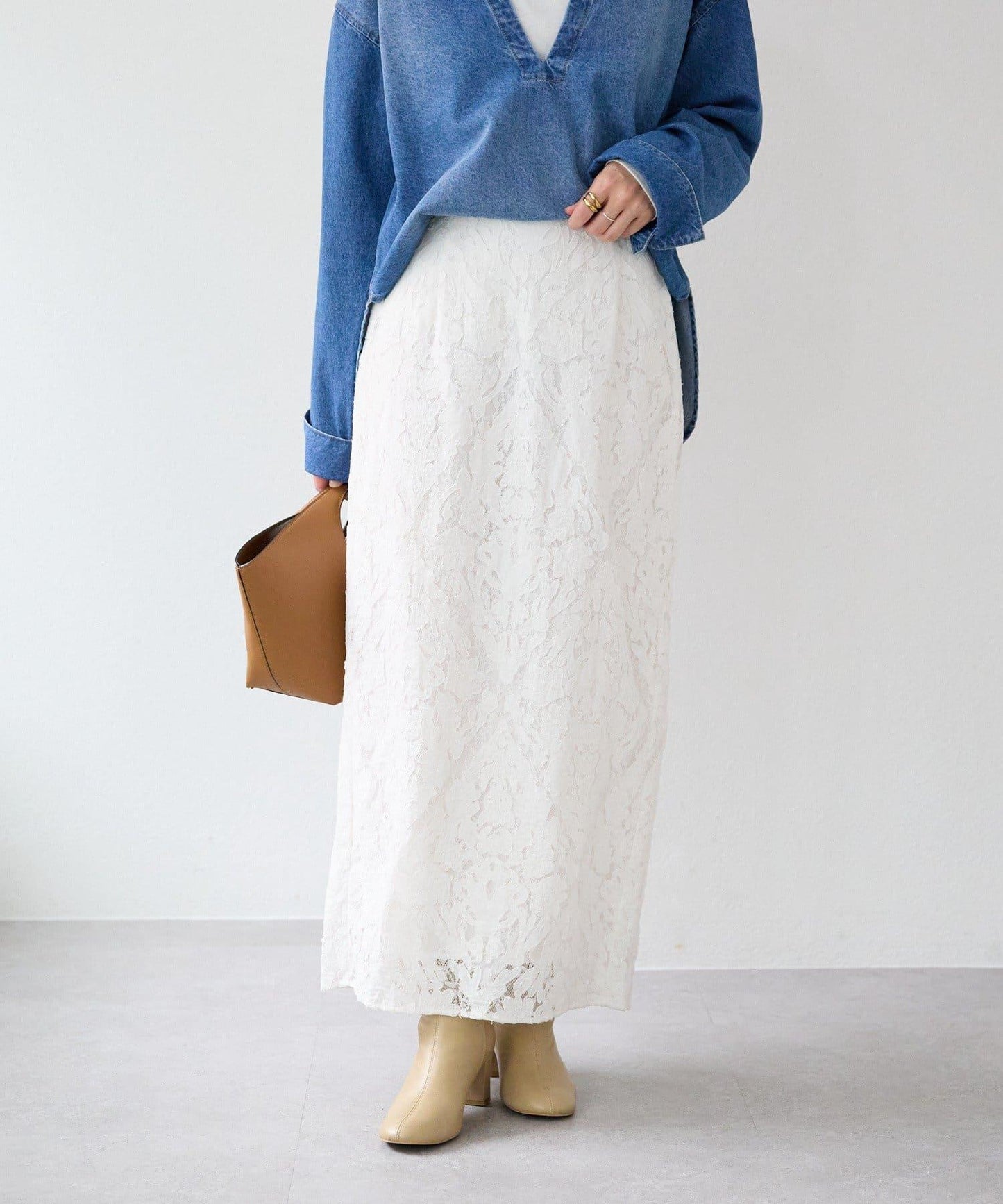 【à Nice (ア ・ニース)】工藝蕾絲半身裙