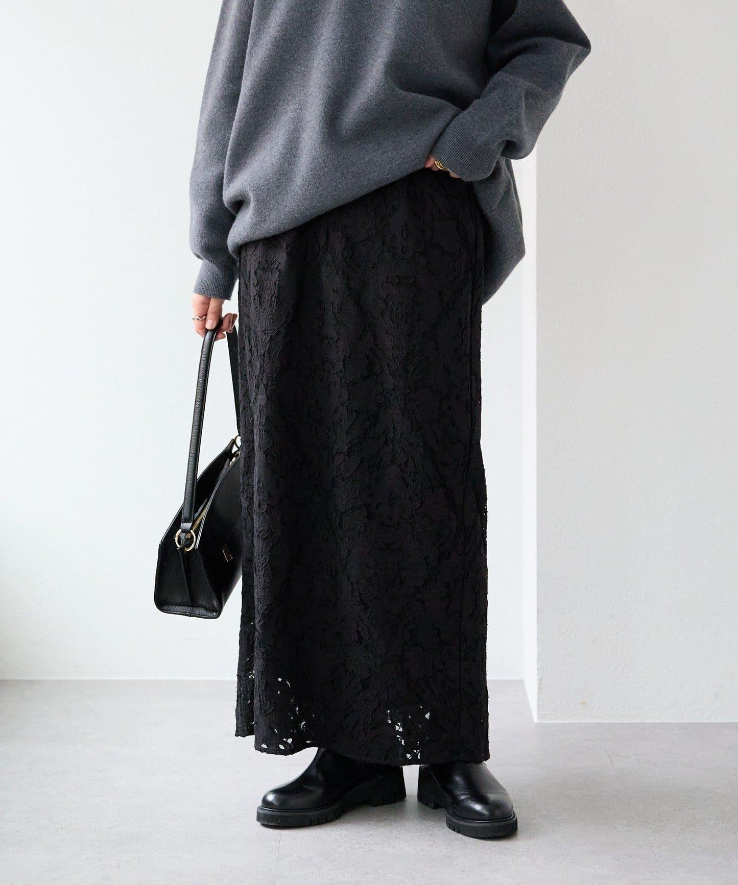 【à Nice (ア ・ニース)】工藝蕾絲半身裙