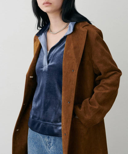 【LARUTA】天鵝絨翻領套頭衫