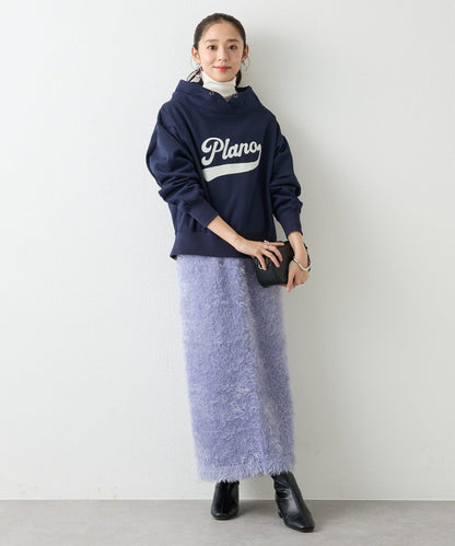 造型點睛之選 軟質長毛背部開衩修身半身裙