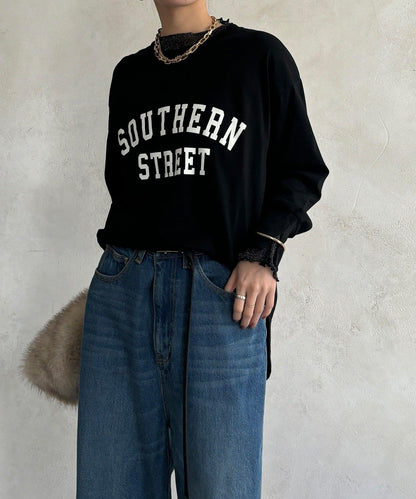 植絨字母疊穿上衣