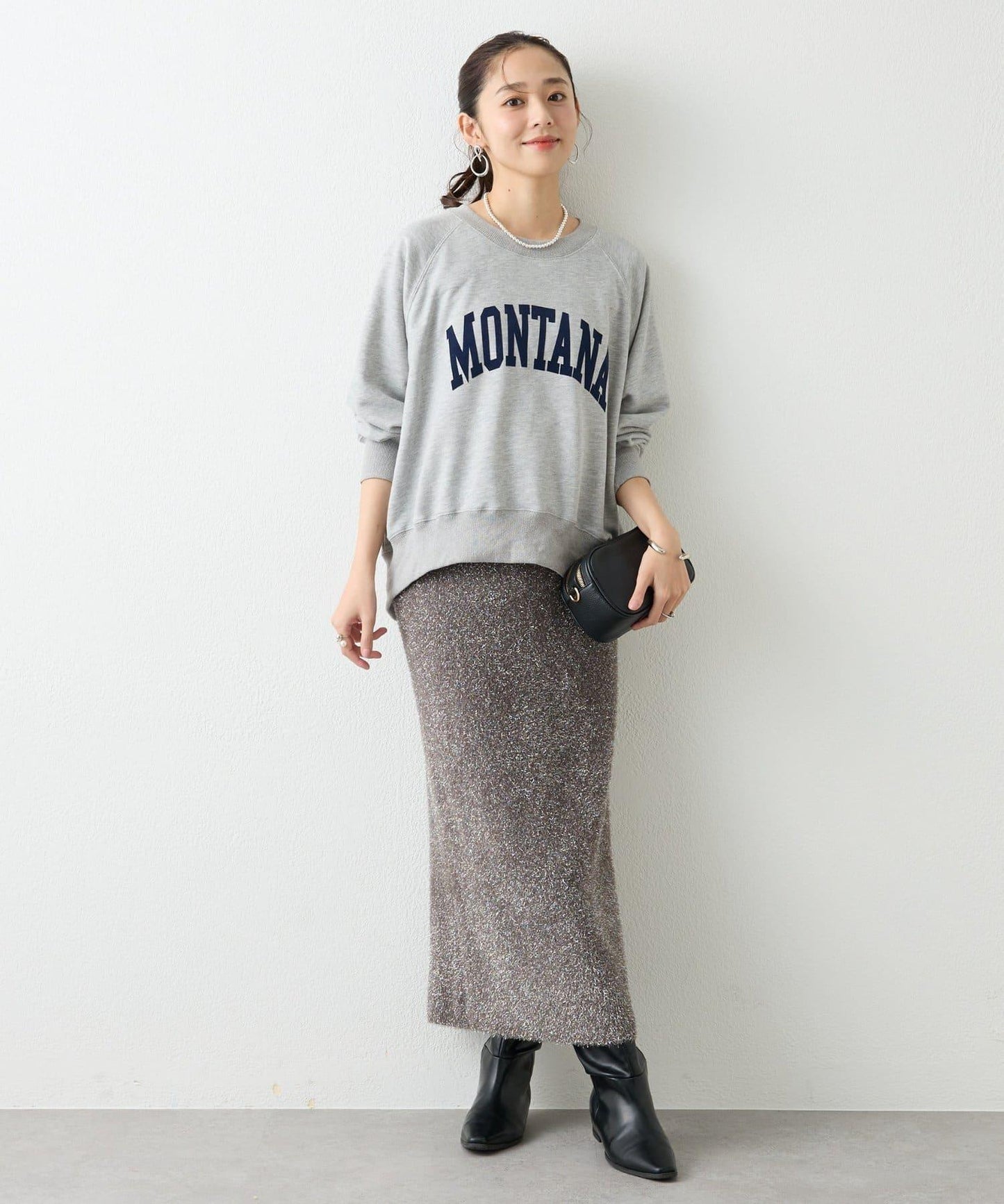 造型點睛之選 軟質長毛背部開衩修身半身裙