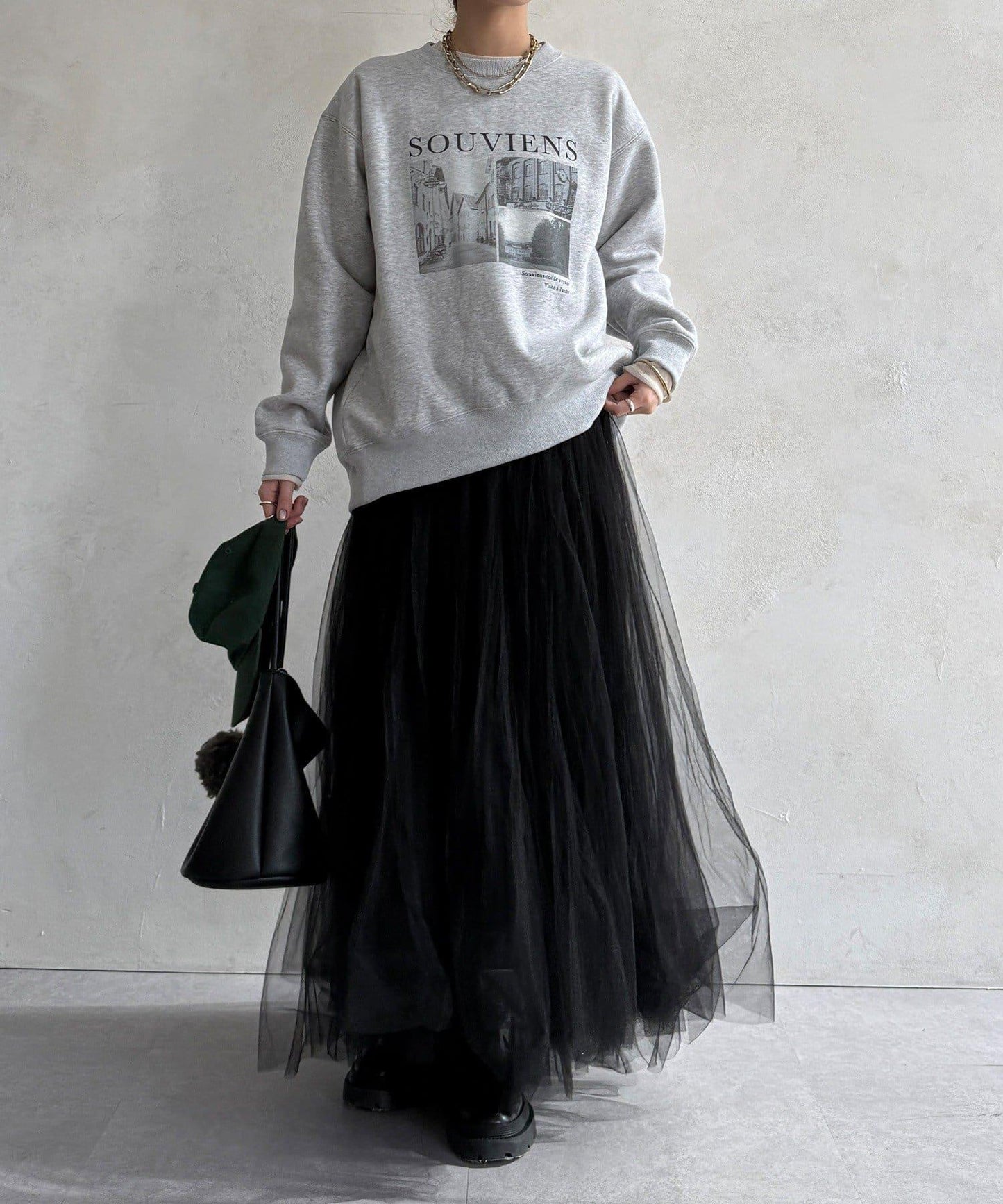 背部拉鍊照片印花加絨上衣