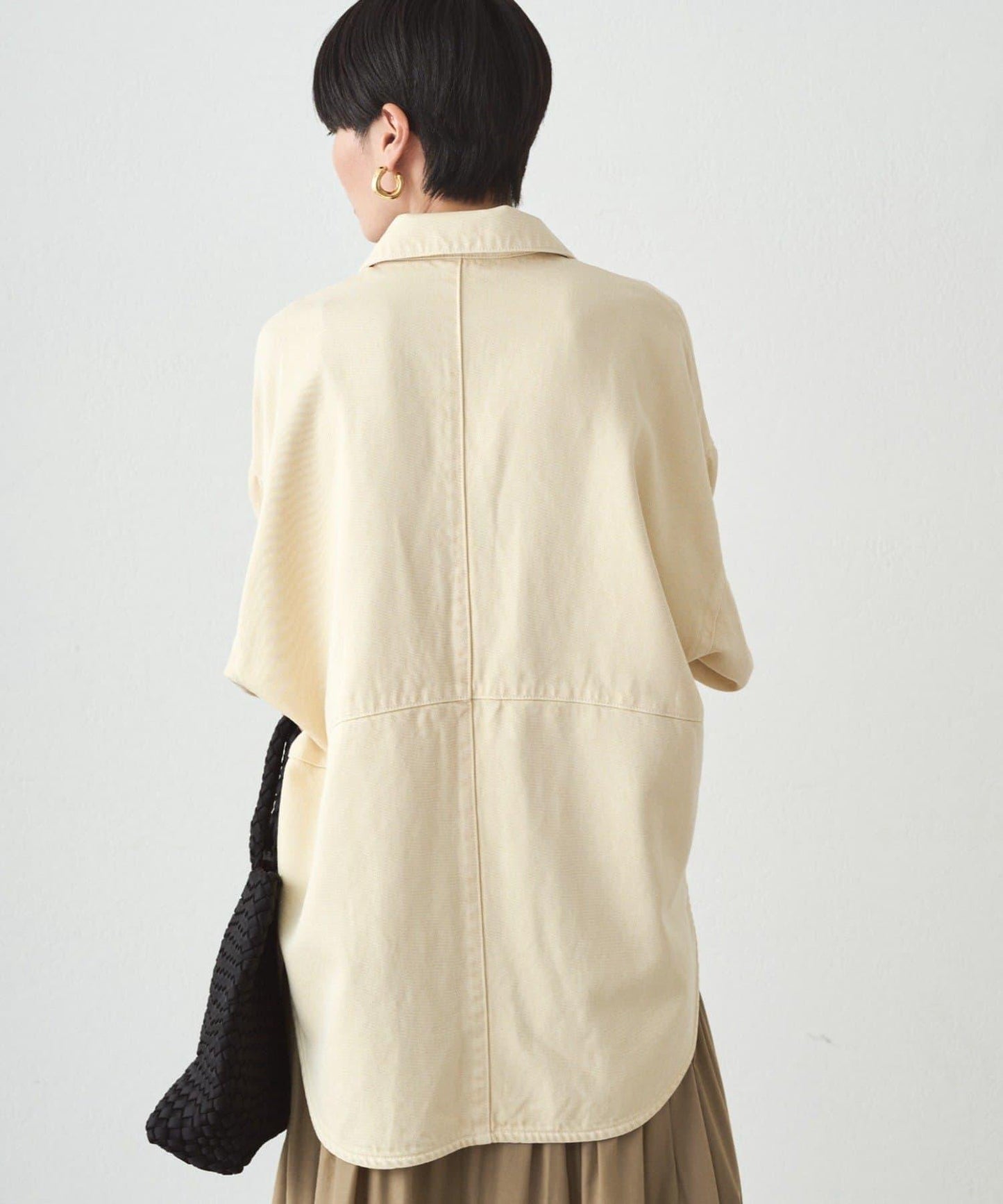 拼色牛仔襯衫/黃色