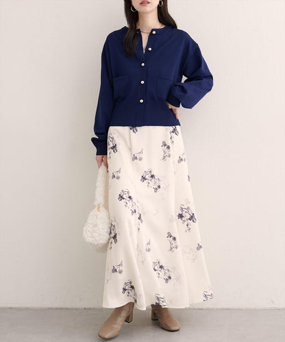 【natural couture】立體金色紐扣口袋開衫